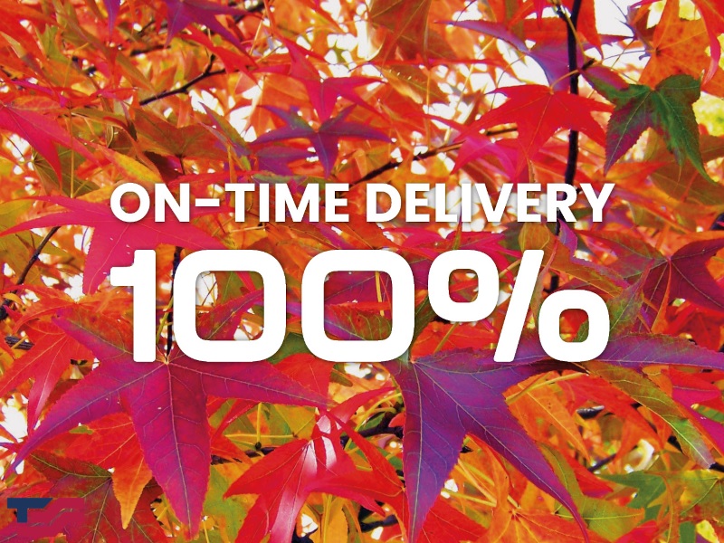 100% On Time Delivery - September 2024